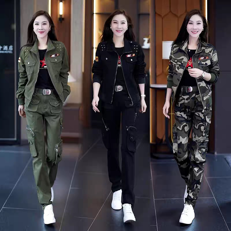 衣华初彩迷彩服套装三件套