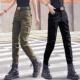 户外高腰束脚军迷工装 多袋不缩水耐磨秋冬新品 裤 女弹力显瘦休闲裤