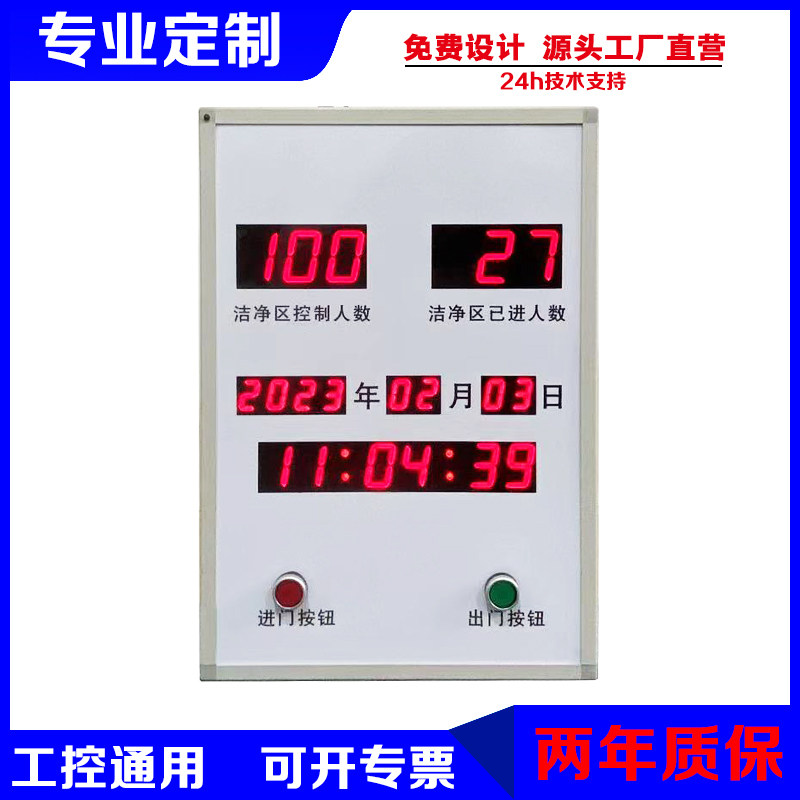 定制 长度速度厚度4-20mA模拟量RS485通讯显示屏值班通知岗位公示