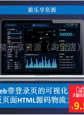 web大数据可视化模板H5源码物流云图大屏静态页源码echarts图表