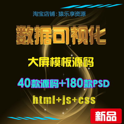数据可视化大屏模板源码html前端40款可视化后台管理模板psd180款
