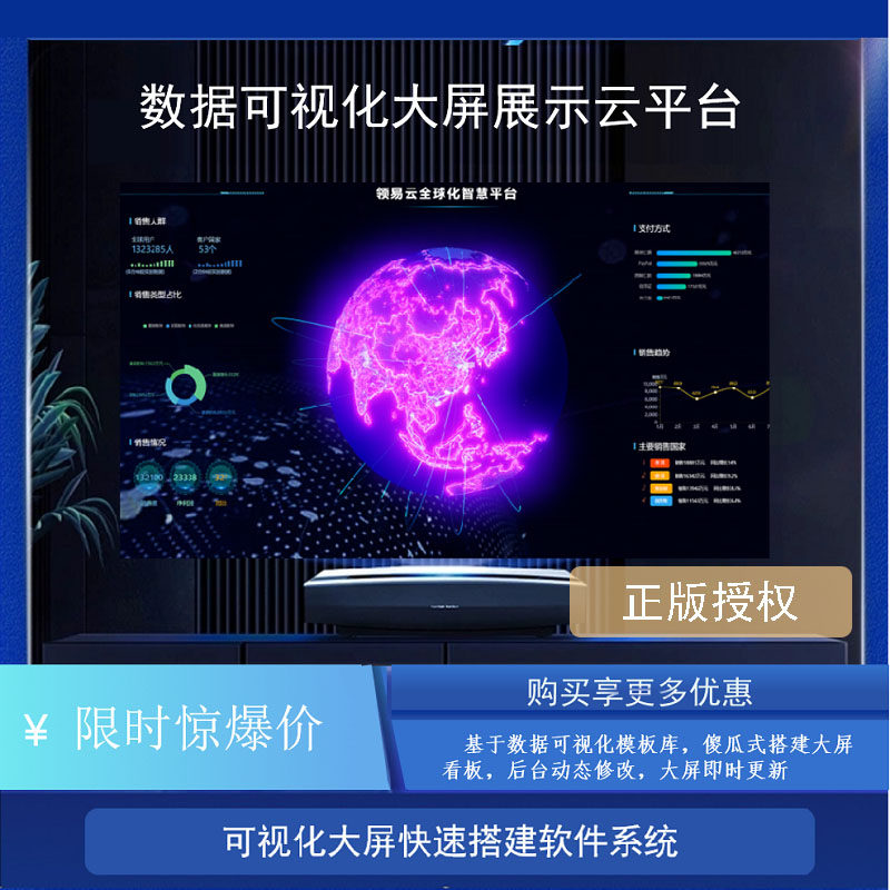 数据可视化  财务报表拼接大屏bi智慧屏看板数据展示大屏电视