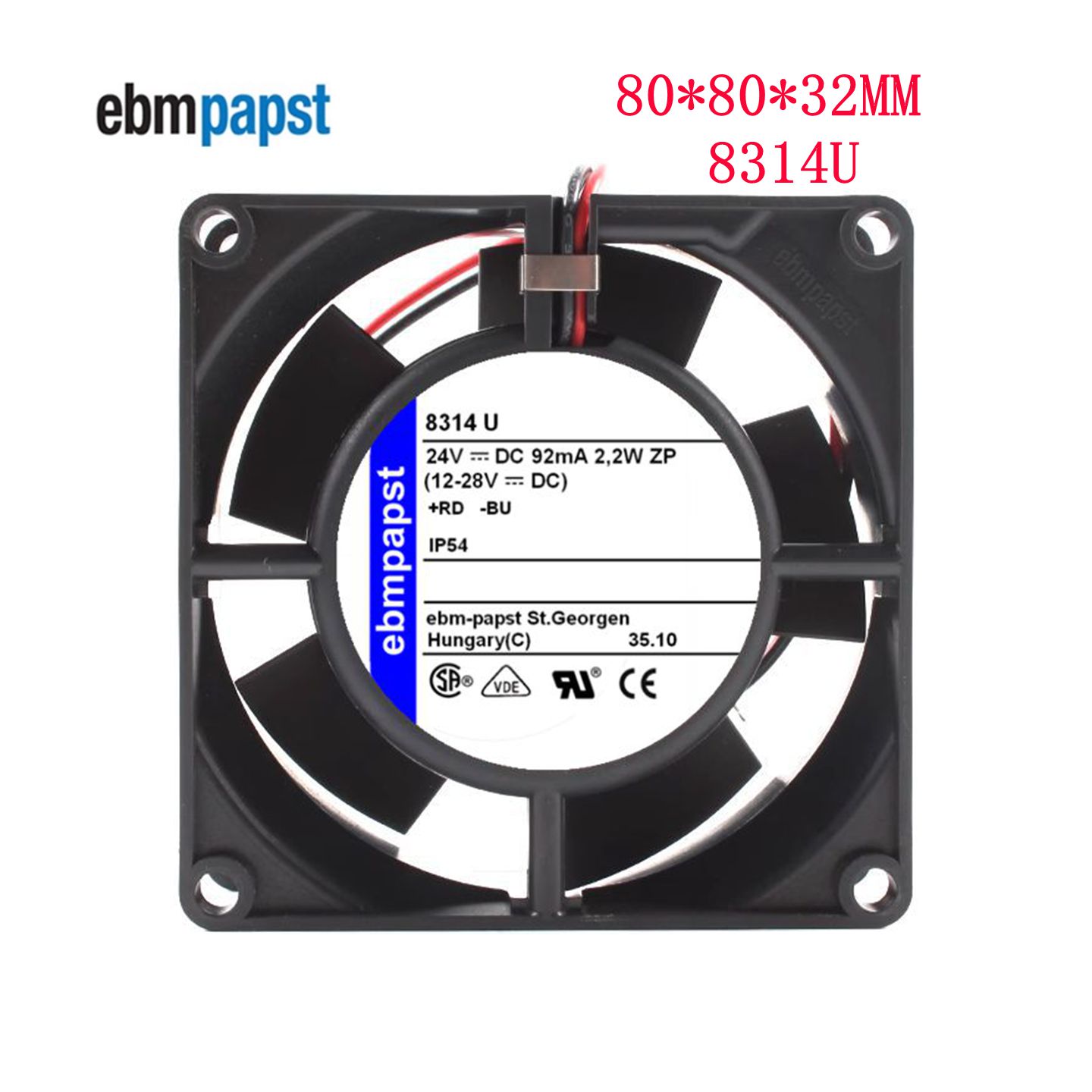 德国风机 8032 24V 2.2W 8CM防水风扇 变频器风扇 TYP 8314U风扇