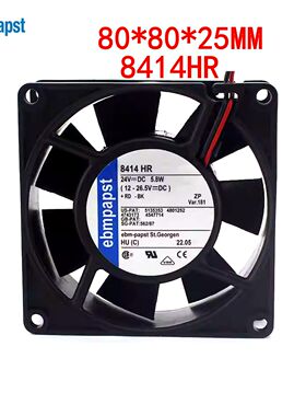 全新原装德国风扇TYP 8414HR风扇 8CM 24V 5.8W 8025变频器风扇