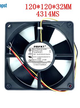 全新德国直流风扇 4314MS 12032 12CM 24V 2.6W 3线轴流风机风扇