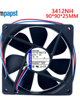 全新原装现货德国进口 3412NH风机 12V 9225机柜高端设备散热风扇