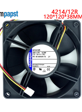4214/12R风扇 24V 3线 原装正品德国 高端设备变频器散热风扇12cm
