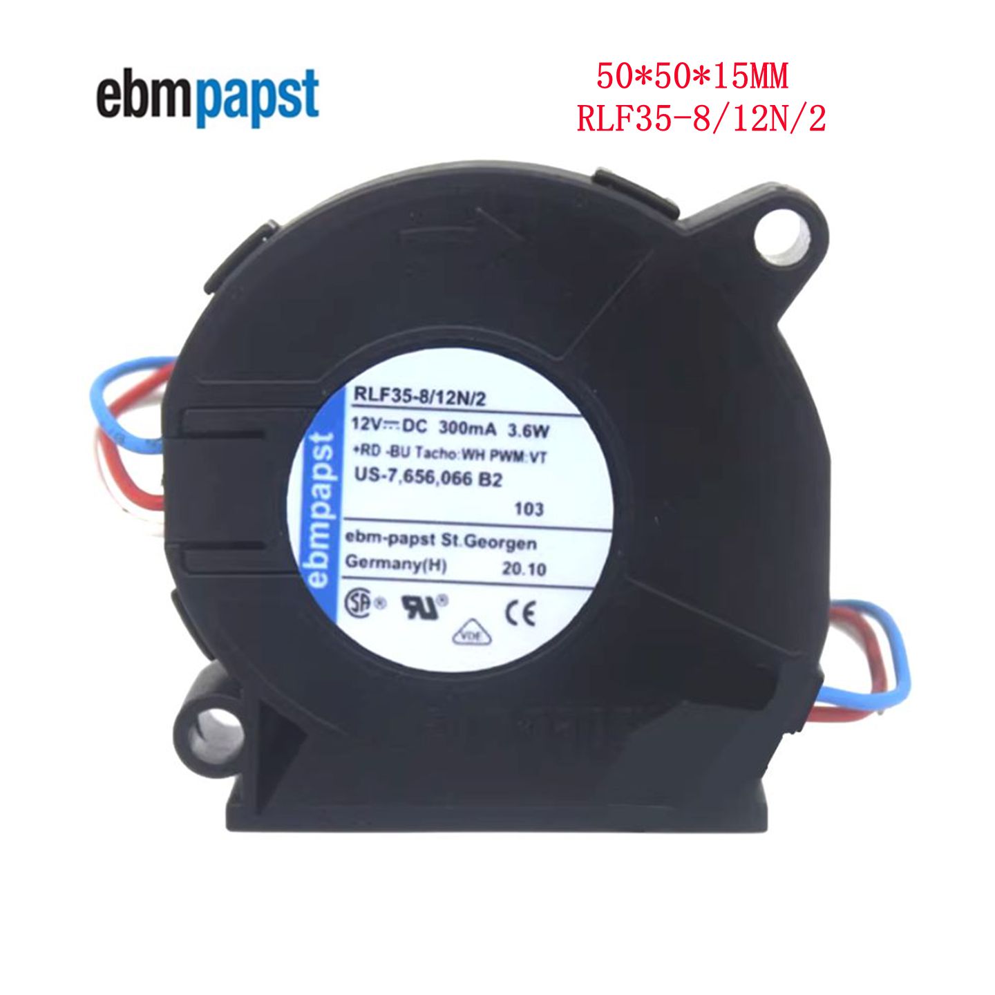 德国风机 RLF35-8/12N/2 鼓风机12V涡轮 3.6W 5015离心鼓风机风扇