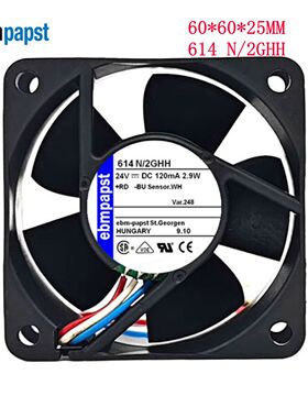 全新原装现货 德国直流散热风扇 TYP 614N/2GHH 6025 24V 3.6W