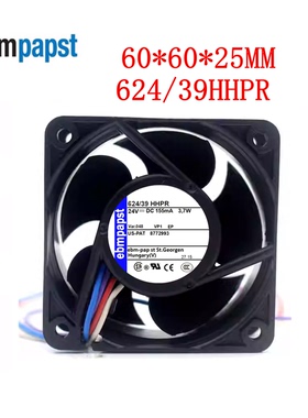 全新德国直流风扇 624/39HHPR 24V变频器3.7W 6CM 6025散热风扇