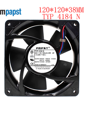 TYP 4184N风扇 24V 4.5W 德国12038金属铝框铝壳耐高温散热风扇