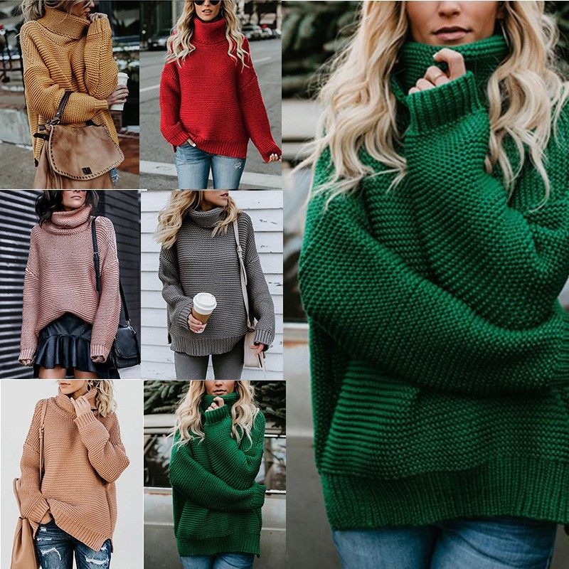 春秋冬新款欧美外贸针织衫亚马逊粗线长袖高领套头毛衣女毛衣,个性定制/设计服务/DIY,连衣裙加工定制,淘宝优惠券,粉丝福利购,淘宝优惠卷