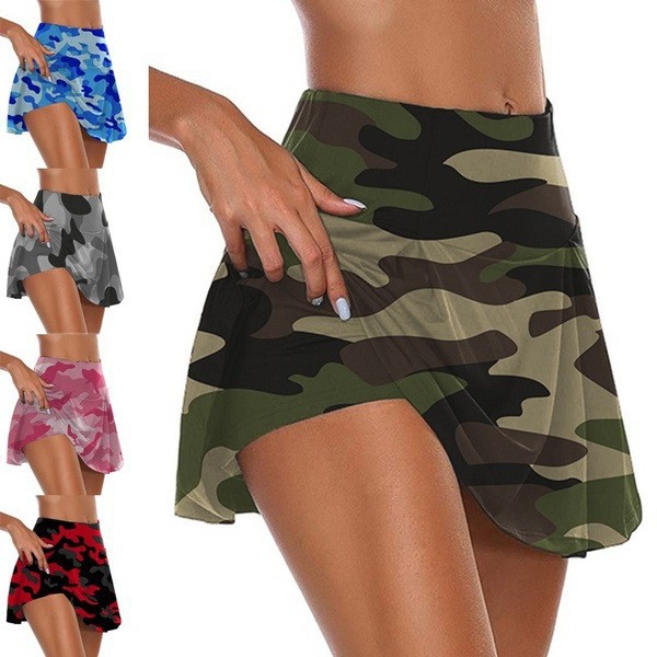 欧美速卖通亚马逊女高腰迷彩提臀休闲裙裤厂家直销可外穿