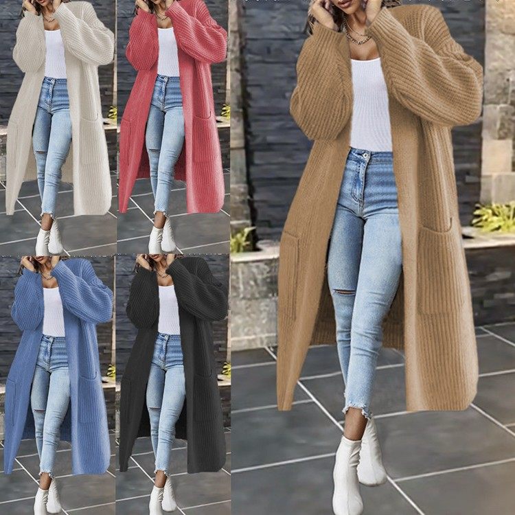 冬季亚马逊女装新款领针织开衫跨境毛衣大码宽松长款外套女,个性定制/设计服务/DIY,连衣裙加工定制,淘宝优惠券,粉丝福利购,淘宝优惠卷