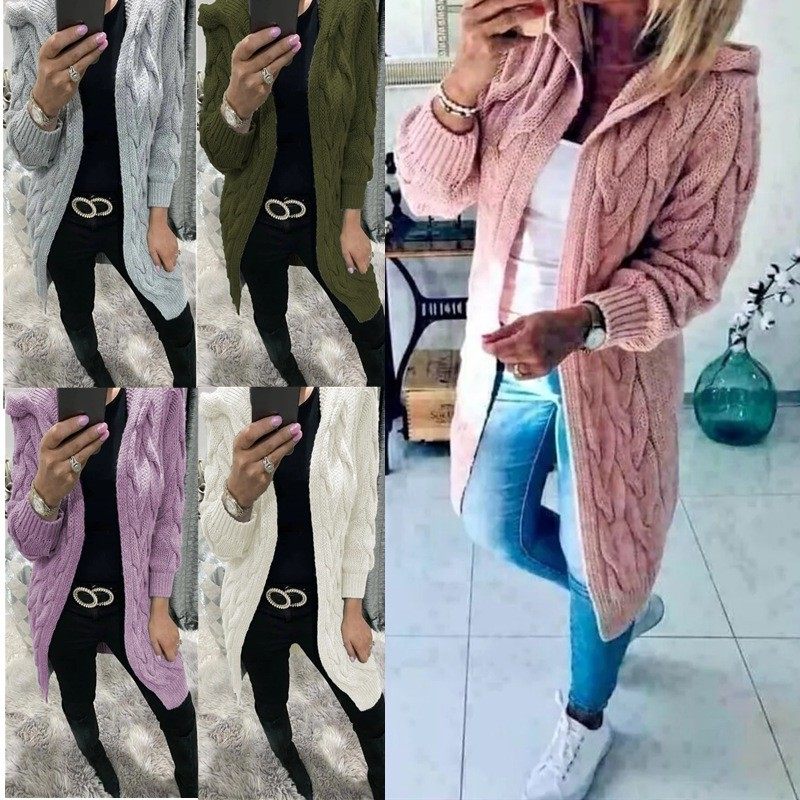 跨境新款针织衫欧美女士休闲开襟连帽毛衣跨境外贸中长款开衫,个性定制/设计服务/DIY,连衣裙加工定制,淘宝优惠券,粉丝福利购,淘宝优惠卷