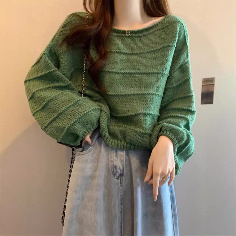 牛油果绿灯笼袖针织打底衫女秋冬复古慵懒风毛织毛衣宽松短款上衣,个性定制/设计服务/DIY,连衣裙加工定制,淘宝优惠券,粉丝福利购,淘宝优惠卷