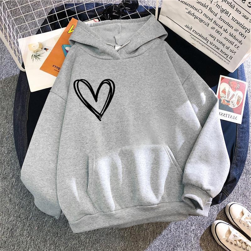 秋冬新款韩版带帽加绒卫衣女休闲宽松上衣外套情侣装连帽衫