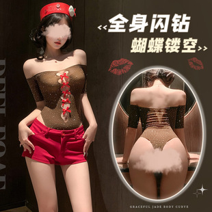 显瘦高弹透明瑜伽一体式连衣裤紧身显沟连体吊带连身瑜伽裤女短裤