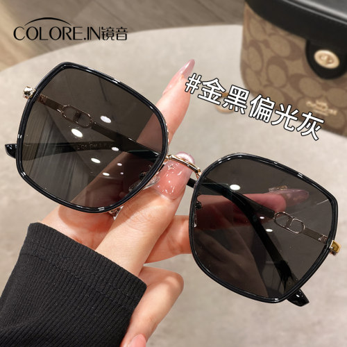大框偏光墨镜女适合外出旅游拍照