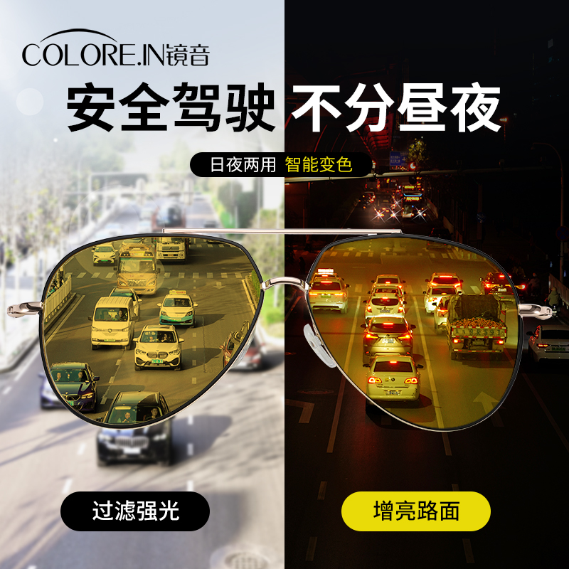偏光夜视眼镜开车专用防远光防眩光男士司机驾驶墨镜日夜两用高清