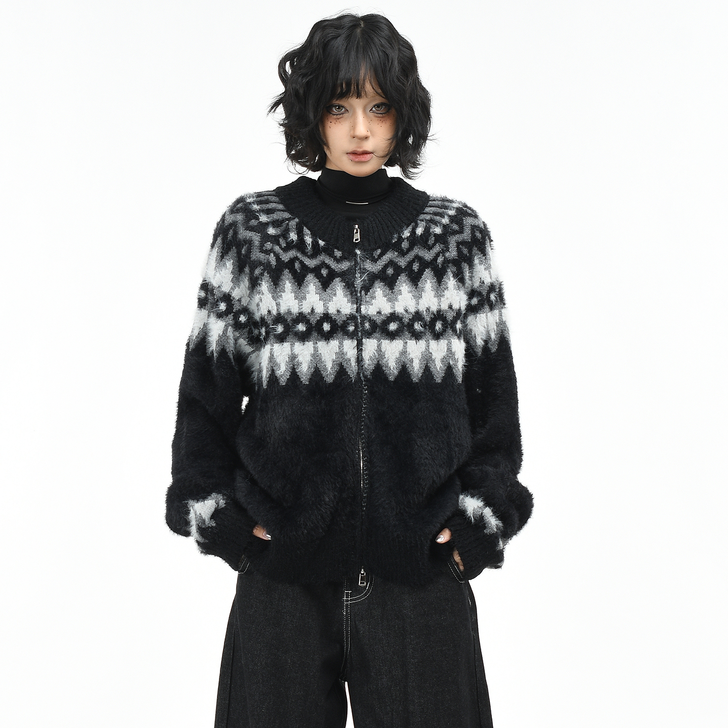 原创美式复古民族风费尔岛针织衫