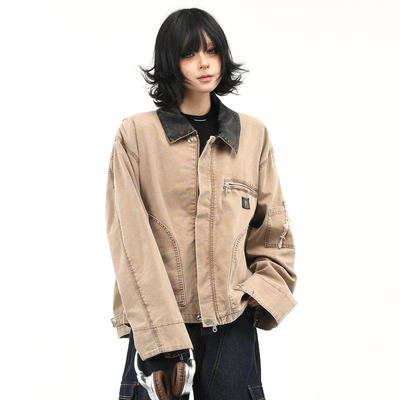 原创美式复古底特律工装夹克外套