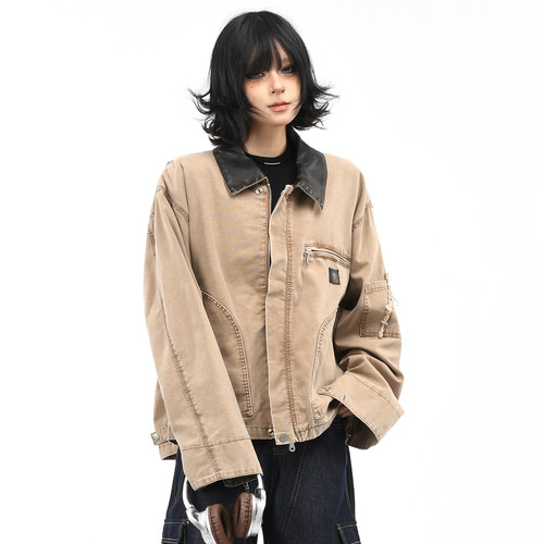 原创美式复古底特律工装夹克外套