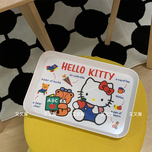 【又又海】可爱hellokitty长方形密胺托盘咖啡面包盘早餐盘水果盘