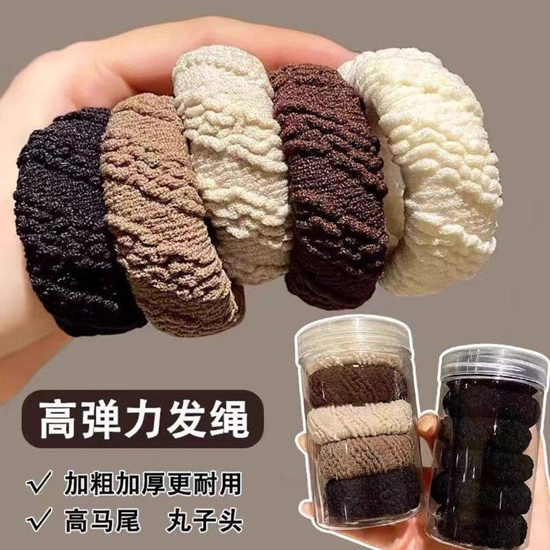 新款加厚加粗加宽扎头发橡皮筋发圈头绳高马尾高弹力耐用发绳防滑
