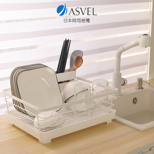 日本asvel碗碟沥水架厨房不锈钢
