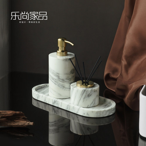 天然大理石大花白卫浴洗漱套装