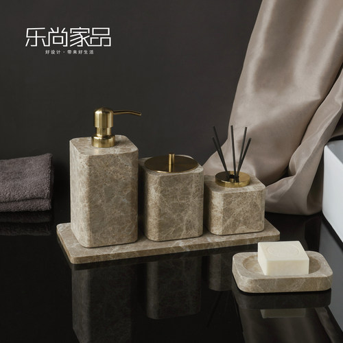 DecoTalk啡色天然大理石卫浴套装