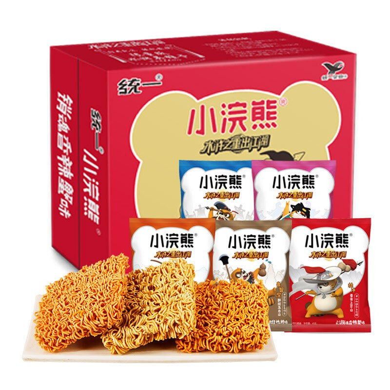 统一小浣熊干脆面30袋小当家整箱捏碎干吃面膨化零食充饥夜宵