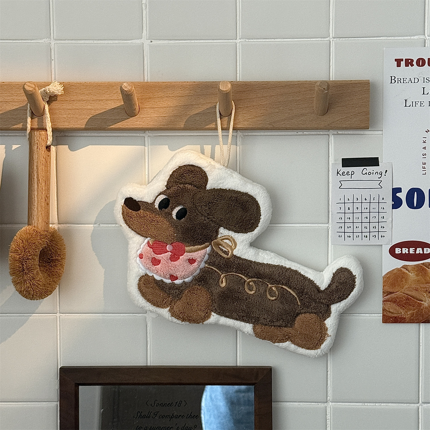 漂亮的小姨妈腊肠狗擦手巾