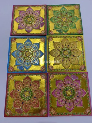 香六色烫金幸福花正方形折纸