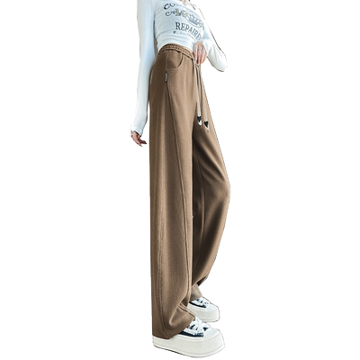 美拉德阔腿裤女春秋季镰刀香蕉裤