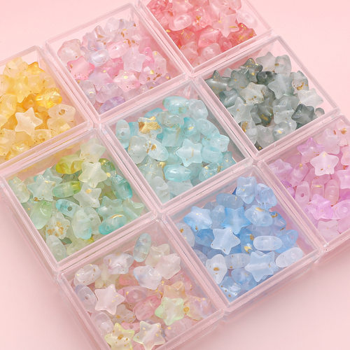 磨砂点金小星星亚克力五角星串珠