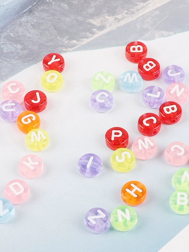 Акриловые бусины с буквами, ручка, браслет из бисера, ожерелье, аксессуар, набор материалов, английские буквы, «сделай сам»