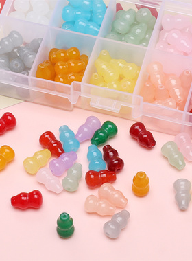 8x14mm玻璃仿玉直孔葫芦珠散珠diy手工制作串珠手链项链饰品配件