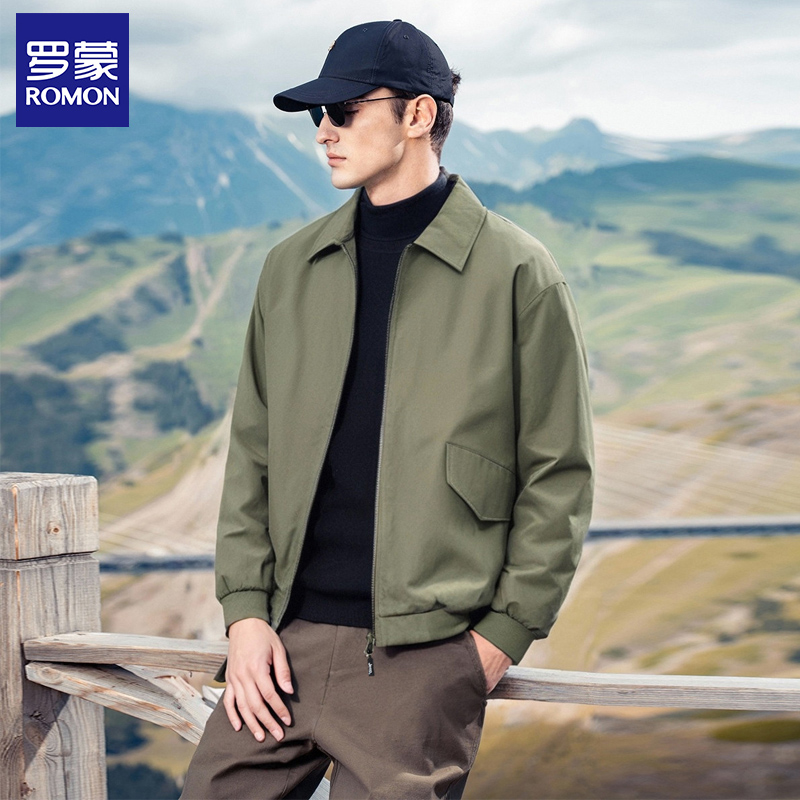 罗蒙飞行员工装大口袋翻领夹克