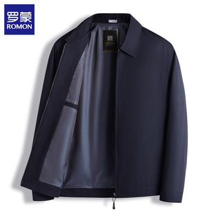 罗蒙时尚干部风夹克外套春秋翻领男士行政中老年薄款高级感爸爸装