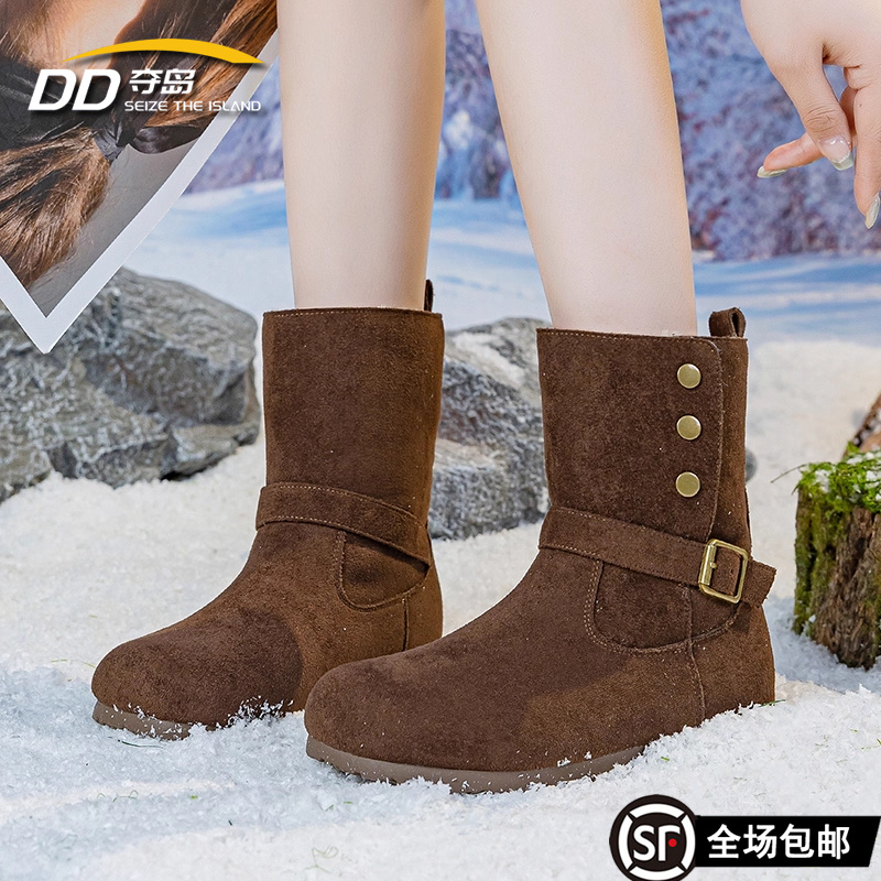 东北雪地靴女款2025新款冬季加绒