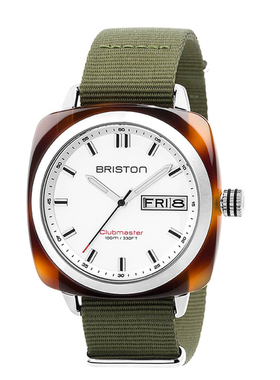 BRISTON 法国进口 Clubmaster Sport 绿色玳瑁运动系列石英手表