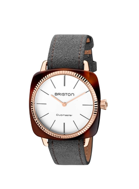 BRISTON 优雅系列手表Clubmaster elegant灰表带玳瑁白盘腕表女款