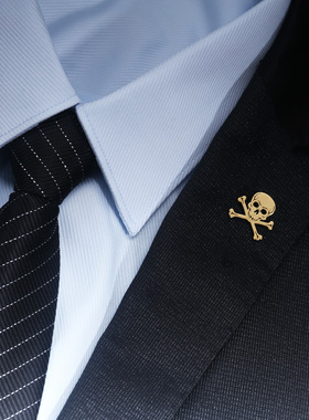 雅痞英伦朋克骷髅头男士胸针个性万圣节西服服装配饰时尚翻领针