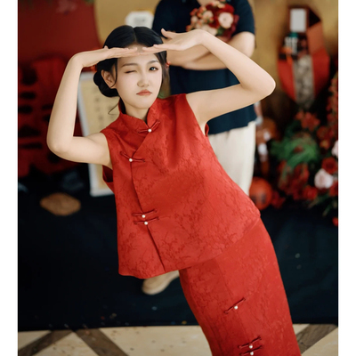 2025新款订婚旗袍两件套