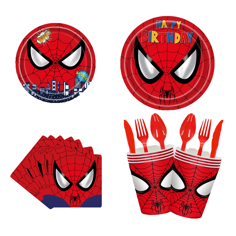 蜘蛛侠一次性餐具派对装饰男孩
