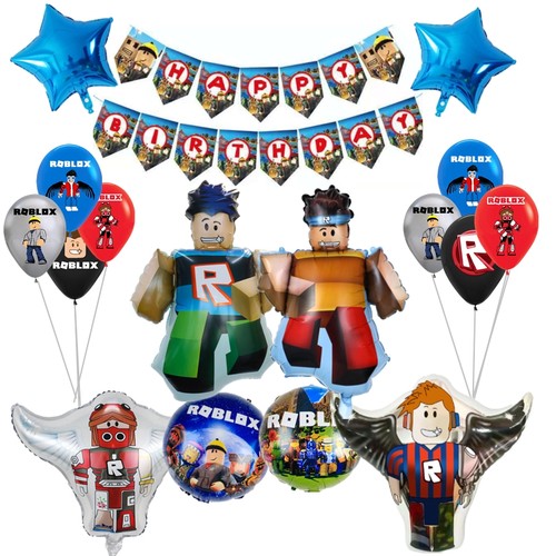 男孩机器人Roblox虚拟世界主题派对装饰罗布乐思卡通铝膜造型气球