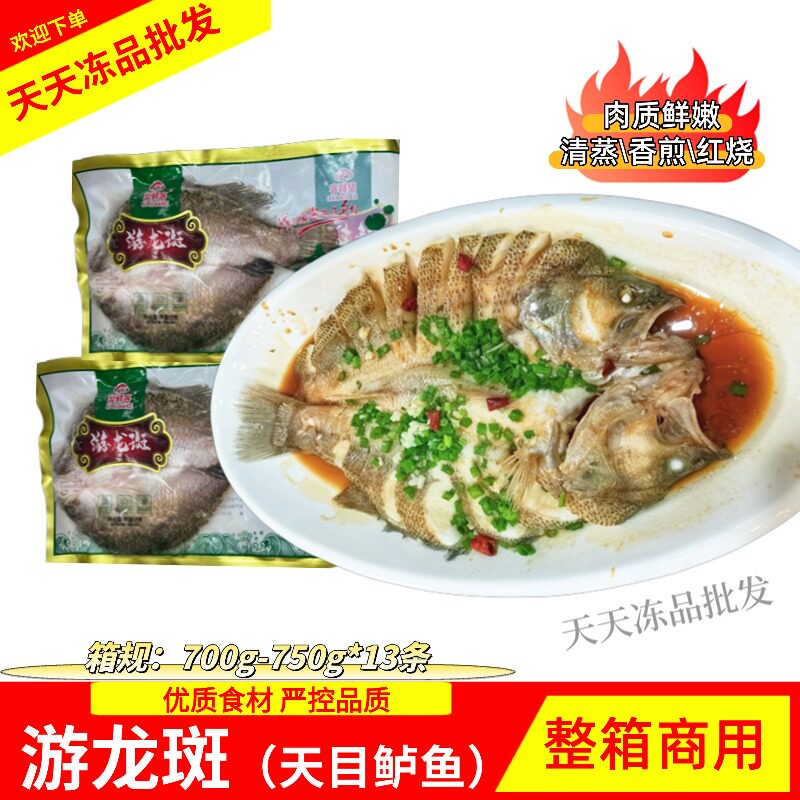 聚鲜客游龙斑鱼金目鲈鱼餐饮酒店海鲜食材700-750g*13条 整箱商用