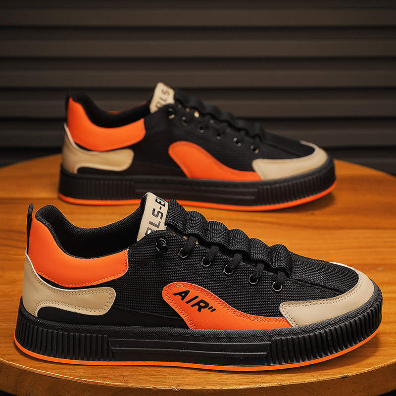 男鞋2024冬款网红新款透气防臭一脚蹬厨房工作鞋上班春季帆布板鞋